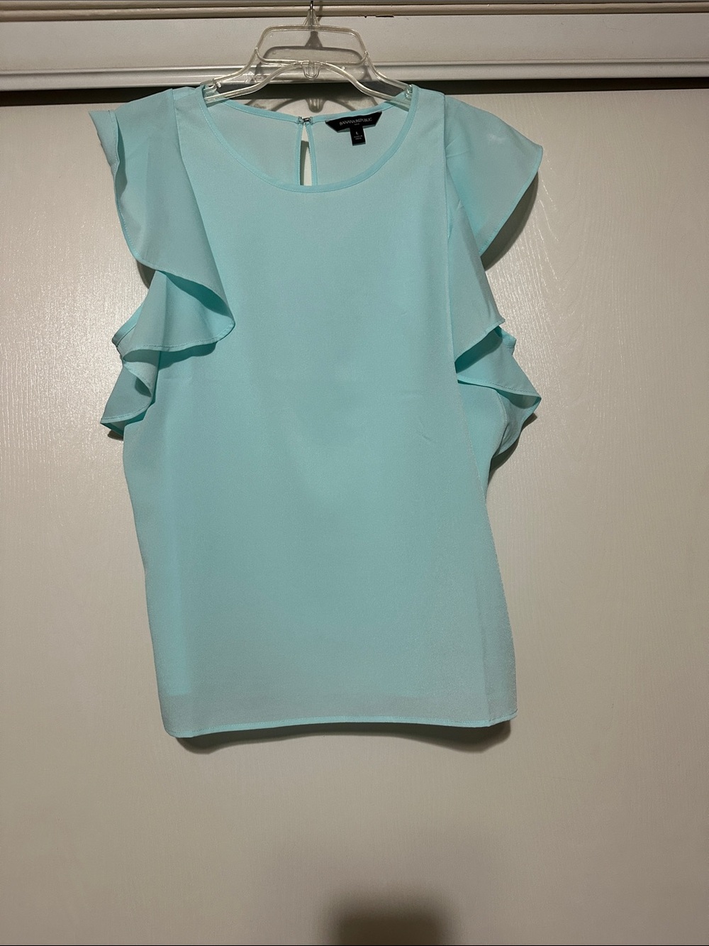 Banana Republic Aqua Ruffle Sleeve Blouse